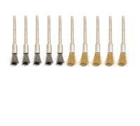 EaseSunny Brosse métallique, outil rotatif, anti-rouille, anti-bavure, kit de polissage pour métal, acier inoxydable et laiton, tige de 3 mm, 10 pièces pour perceuse électrique, Dremel, nettoyage de