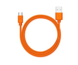 EaseSunny Câble de charge USB, cordon d'alimentation pour sonnette Ring Doorbell, câble de rechange orange, noyau en cuivre, charge rapide, fil en caoutchouc sûr