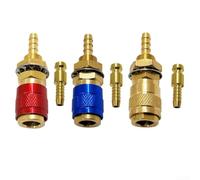EaseSunny Raccord de tuyau en laiton à dégagement rapide 8 mm ID pour torches de soudage TIG, conduites d'eau au gaz, réchauds de camping, chauffages de terrasse, bleu et rouge (3 pièces)