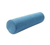 Eashaoo Coussin rond en mousse à mémoire de forme, coussin cervical cylindrique avec fermeture éclair en lin, coussin de dossier, coussin de soutien pour la tête, la taille et les jambes (bleu, 40 x