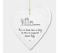 East of India Cœur en Porcelaine Blanche avec Inscription Friends Become Family 10 x 9 cm