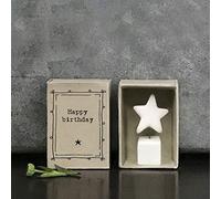 East of India Mini boîte à allumettes Petite étoile debout Happy Birthday | Petit cadeau souvenir | Boîte aux lettres | Petit cadeau pour un ami