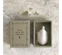 East of India Mini boîte d'allumettes en porcelaine - Tortue, Lets Grow Old Together, cadeau souvenir