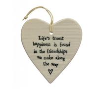 East of India Porcelaine Heart - Lifes Truest Happines se trouve dans les amitiés - Cadeau