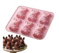 Easter Bunny Silicone Moule, 3D Bunny Crafts, 6 Cavity Silicone Chocolat Mold with Flexible Design, Cupcake Fondant Candy Molder, Sugar Muffin Baking Tool for Family Friends Women Home Kitchen Use