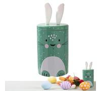 Easter Candy Box, 6.3 Inches Small Food Containers with Lids, Metal Snack Storage Jars, Multicolor Festive Treat Boxes for Party Favors, Decorative Holiday Tin