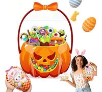 Easter Goodie Bags - 30 Pcs Bunny Sealing Clear Pouches with Handles, Resealable Plastic Easter Candy Bags, Spring Treat Bag for Kids Classroom, Party Favors, Basket Stuffers (F,20PCS)