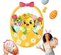 Easter Goodie Bags - 30 Pcs Bunny Sealing Clear Pouches with Handles, Resealable Plastic Easter Candy Bags, Spring Treat Bag for Kids Classroom, Party Favors, Basket Stuffers (J,20PCS)