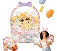 Easter Goodie Bags - 30 Pcs Bunny Sealing Clear Pouches with Handles, Resealable Plastic Easter Candy Bags, Spring Treat Bag for Kids Classroom, Party Favors, Basket Stuffers (I,20PCS)