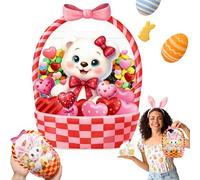 Easter Goodie Bags - 30 Pcs Bunny Sealing Clear Pouches with Handles, Resealable Plastic Easter Candy Bags, Spring Treat Bag for Kids Classroom, Party Favors, Basket Stuffers (G,20PCS)