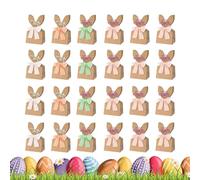 Easter Goodie Bags, Rustic Bunny Ears Paper Bags, 24 Piece Treat Packaging Set with Cute Bunny Design, Party Favor Snack, Holiday Style Dessert Bag, Kids Gift Bag Set for Parties
