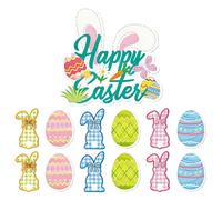 Easter Party Banner, Bunny Egg Pattern Bunting, 10 pieds colorés Easter Decorations for Home and Garden Sturdy Paper Garland Single Set Spring Holiday Banner for Mantle Fireplace Tree Wall Tiered Tray