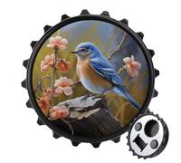 Eastern Bluebird Décapsuleur magnétique amusant pour réfrigérateur mural, aimant de réfrigérateur puissant, ouvre-bière, cadeau pour petit ami, mari, père, noir