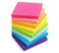 Eastern Wolf Notes adhésives lignées 7,6 x 7,6 cm, 8 blocs, couleurs vives, 85 feuilles/bloc