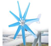 Eastnmythet Éolienne 12000W avec contrôleur Solaire éolien, générateur éolien pour Usage Domestique, kit générateur d'éolienne 8 pales Bleu,220V