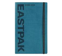 EASTPAK Agenda 2026 officiel Eastpak Agenda hebdomadaire 12 mois large, avec 192 pages, élastique, poche de transport, signet, planificateur mensuel, calendrier 2026 et 2027, format 13 x 21 cm, Teal