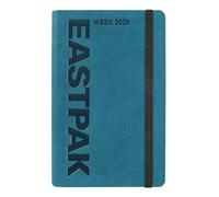 EASTPAK Agenda 2026 officiel Eastpak, agenda hebdomadaire 12 mois, planificateur hebdomadaire avec 192 pages, élastique, poche de transport, signet, calendrier 2026 et 2027, format 9 x 14 cm, Teal