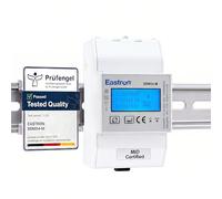 Eastron Compteur d'énergie triphasé RS485 Modbus sur rail DIN MID - 100A charge directe - Multi-mesure - LCD avec rétroéclairage - 2 sorties d'impulsions + Modbus - 3 modules 54 mm de largeur (SDM54-M