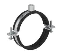 Easy Act Collier de serrage 160 mm avec joint en caoutchouc pour canaux de ventilation, collier de serrage à vis en acier galvanisé, collier de serrage avec raccord M8/M10