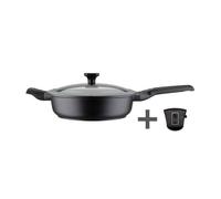 EASY CLICK Sauteuse Fonte Aluminium Aspect Pierre Manche amovible Induction D28 cm SC