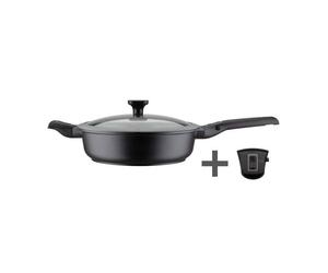 EASY CLICK Sauteuse Fonte Aluminium Aspect Pierre Manche amovible Induction D28 cm SC