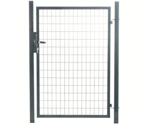 EASY CLOTURE Gardenode Portillon de Jardin grillagé en Acier galvanisé Porte de Jardin pour clôture avec Serrure Maille 100 x 50 Passage 1m x H 1m50 Gris Anthracite