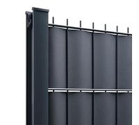 Easy Clôture Kit Lamelles PVC Bande Brise Vue pour Panneau Double Fils - L 2m50 - H 1m03 - Gris Anthracite