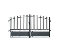 Easy CLÔTURE Portail de clôture Porte de Jardin Style Fer forgé barrière Aluminium avec Serrure 4m00 Gris