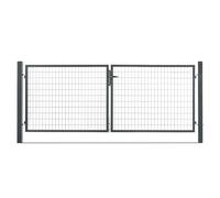 EASY CLOTURE Portail grillagé Acier galvanisé L 3m Gris Anthracite H 1m00 - Porte de Jardin - Clôture de Jardin avec Serrure et poignée