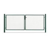 EASY CLOTURE Portail grillagé Acier galvanisé L 3m Vert H 1m20 - Porte de Jardin - Clôture de Jardin avec Serrure et poignée