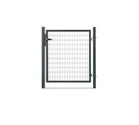 EASY CLOTURE Portillon grillagé en Acier galvanisé Maille 100 x 50 L 1m x H 1m00 Gris Anthracite - Porte de Jardin - Clôture de Jardin avec Serrure et poignée