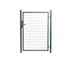 EASY CLOTURE Portillon grillagé en Acier galvanisé Maille 100 x 50 L 1m x H 1m20 Gris Anthracite - Porte de Jardin - Clôture de Jardin avec Serrure et poignée
