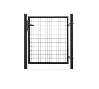 Easy Clôture Portillon grillagé en Acier galvanisé Maille 100 x 50 L 1m x H 1m75 Noir