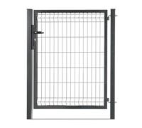 EASY CLOTURE Portillon grillagé en Acier galvanisé Maille 200 x 50 occultable Passage 1m x H 1m80 Gris Anthracite