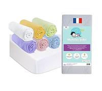 Easy Dort KIT Pratique Bebe | Matelas 40x80 Berceau Nacelle Couffin Bébé + 6 Draps Housse Coton Mixte + 2 Alèses Coton | Kit Complet lit bébé | Certifié Oeko-Tex | Fabrication France & UE