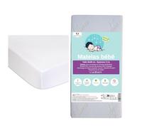 Easy Dort KIT Pratique Bebe | Matelas 40x80 cm 100% Bambou Berceau Couffin Lit Bébé + 2 Alèses 100% Coton Biologique | Kit Complet lit Chambre bébé | Certifié Oeko-Tex & GOTS | Fabrication UE