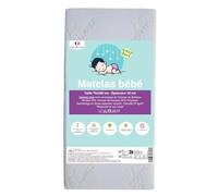 Easy Dort Matelas 70x160 cm Enfant | Matelas Enfant | Fabriqué en France | Été & Hiver | Double Face | Très Confortable | Housse en Bambou Blanc