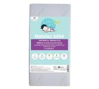 Easy Dort Matelas bébé 50x83 cm | Berceau ou lit bébé | Fabriqué en France | Été & Hiver | Double Face | Très Confortable | Housse en Bambou | Blanc |