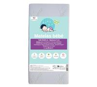 Easy Dort Matelas bébé 50x86 cm | Berceau ou lit bébé | Fabriqué en France | Été & Hiver | Double Face | Très Confortable | Housse en Bambou | Oeko tex® | Blanc |