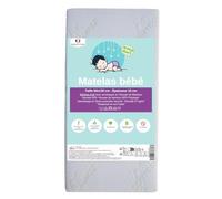 Easy Dort Matelas bébé 60x130 cm | Berceau ou lit bébé | Fabriqué en France | Été & Hiver | Double Face | Très Confortable | Housse en Bambou | Blanc |