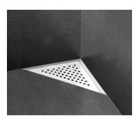 Easy Drain Aqua Delta siphon de sol triangulaire avec garniture ABS/pièce de finition ABS grille inox et sortie latérale 22x22cm garde d'eau 50 à 25mm aqua-de-msi6