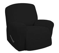 Easy-Going 1 Housse de canapé Extensible pour canapé inclinable avec élastique en Bas pour Enfants, Tissu Jacquard Polyester élasthanne, Petits Carreaux (Fauteuil inclinable surdimensionné, Noir)
