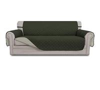 Easy-Going Housse de canapé réversible 4 places résistante à l'eau avec bâtons de mousse et sangles élastiques - Protection des meubles - Pour animaux de compagnie, enfants, chiens, chats (taille XXL,