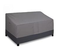 Easy-Going Housse de causeuse d'extérieur robuste et imperméable, 228,6 x | Housse de canapé 2 places imperméable et durable, coupe-vent pour meubles d'extérieur avec grille d'aération, gris/gris foncé