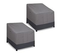 Easy-Going Lot de 2 housses de chaise de salon imperméables et résistantes au vent avec grille d'aération (85 x 80 x 91 cm, gris/gris foncé)