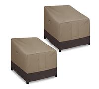 Easy-Going Lot de 2 housses de chaise d'extérieur imperméables et robustes, coupe-vent avec grille d'aération (84 x 80 x 91 cm, camel/marron foncé)