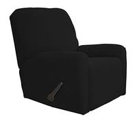 Easy-Going Lot de 4 Housses de canapé Extensibles pour canapé inclinable avec élastique en Bas en Tissu Jacquard élasthanne à Petits Carreaux (Taille L, Noir)