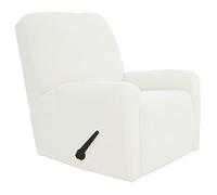 Easy-Going Recliner Stretch Sofa Slipcover Sofa Cover 4-Pieces Furniture Protector Couch Soft with Elastic Bottom, Spandex Jacquard Fabric Small Checks(Recliner,Cream)