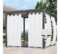 Easy-Going Rideaux d'extérieur imperméables, Coupe-Vent et résistants aux intempéries pour terrasse, cabane, Porche, pergola et tonnelle - Œillets sur Le Dessus et languettes - 1 Panneau, 137,2 x
