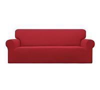 Easy-Going Stretch Sofa Slipcover 1-Piece Sofa Cover Furniture Protector Couch Soft with Elastic Bottom for Kids, Polyester Spandex Jacquard Fabric Small Checks (Sofa, Christmas Red)